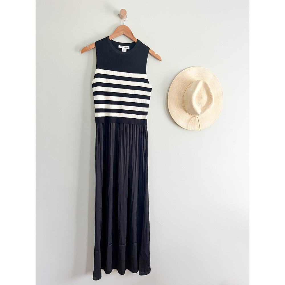 Lucky Brand Black and White Striped Maxi Dress